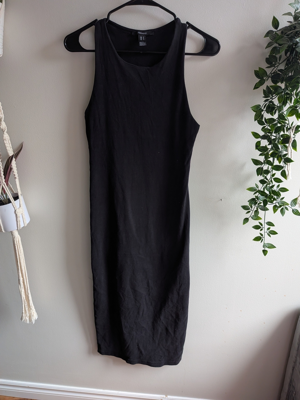 Forever 21 Black Sleeveless Midi Tank Dress